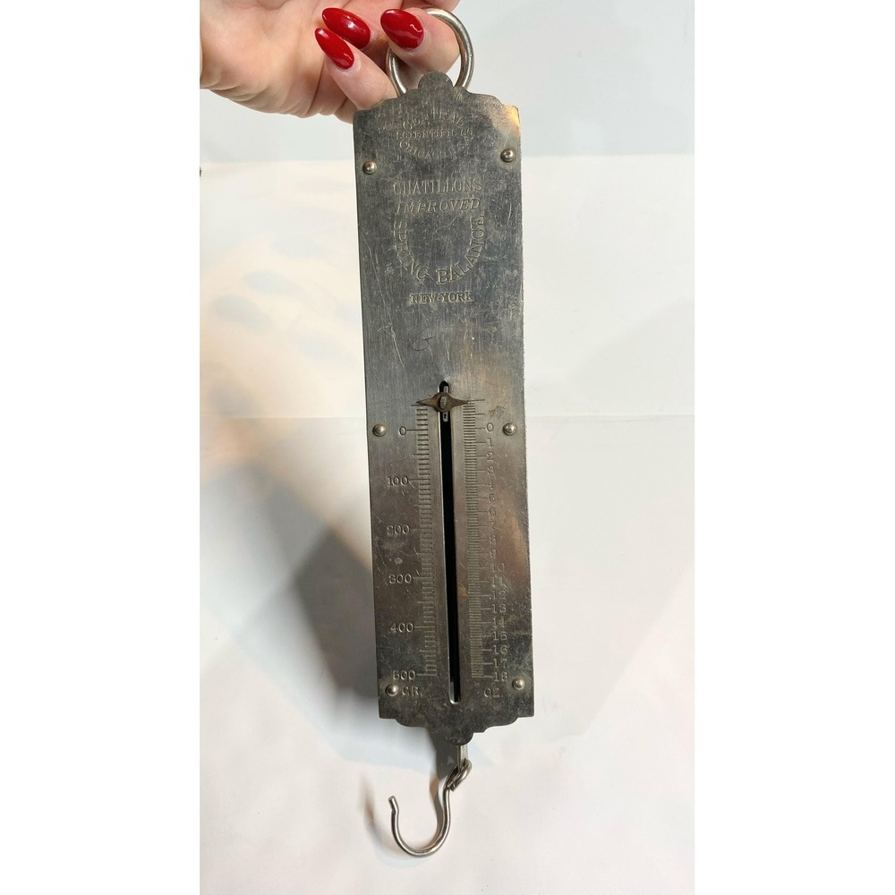 Antique Chatillons Improved Spring Balance Scale Central Scientific Co 500g 18oz